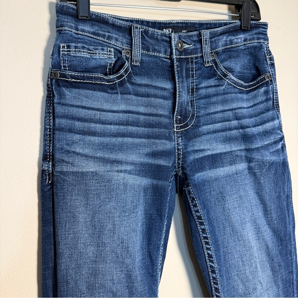 BKE The Buckle Alec Jeans 29x34 dark and light wash faded like new blue jeans - Picture 2 of 6